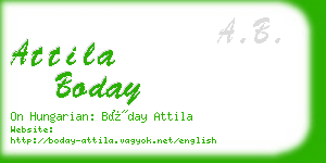 attila boday business card